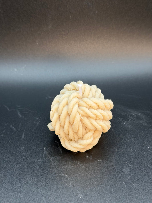 Knotenkerze - Kürbis-Zimt