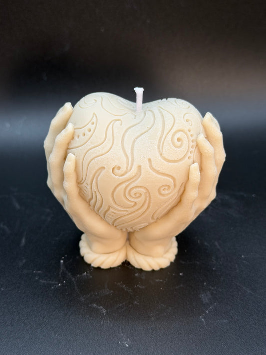 Mein Herz in deiner Hand - Kürbis-Zimt Duftkerze